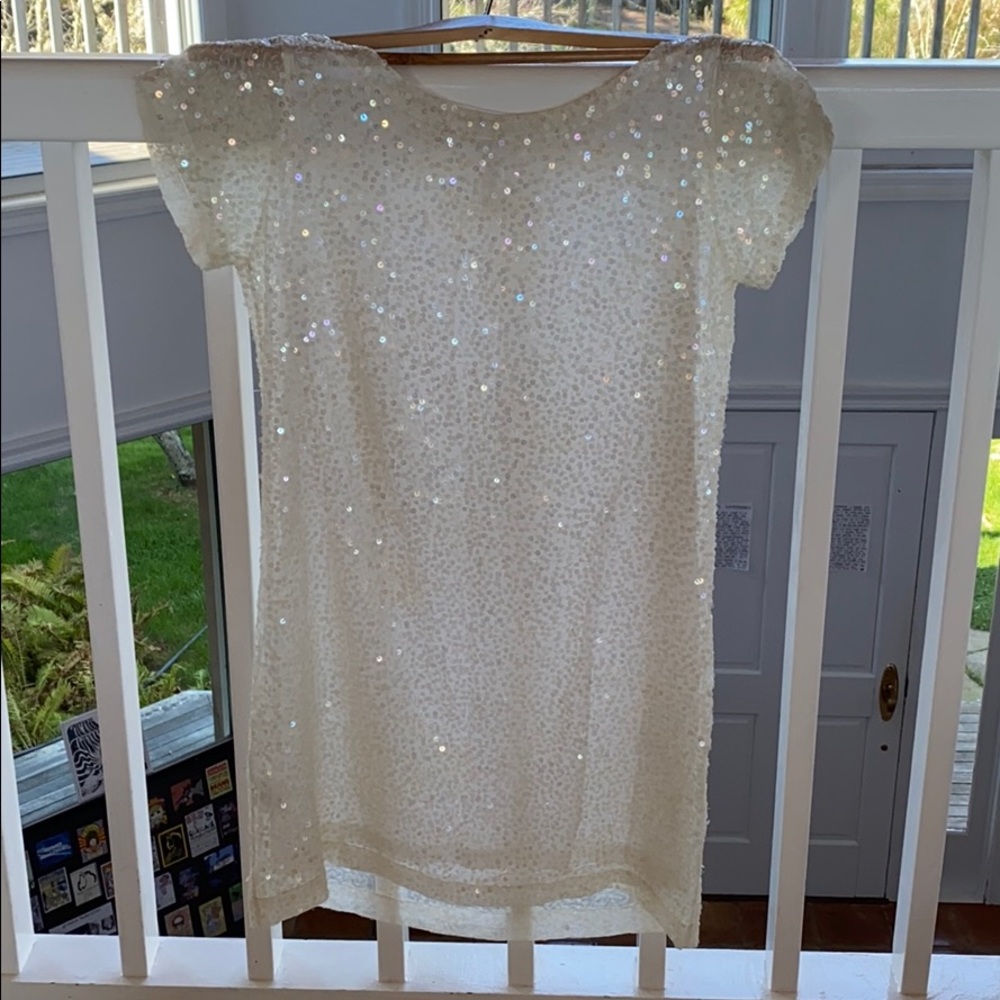 White sequin mini dress